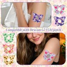 1 Box 2/10pcs G7 Adhesive Patches, 5 Exquisite Butterfly Designs, Blood Glucose Monitor Accessories Waterproof Breathable Latex-Free Sensor Cover Stickers - View 2