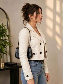 Women Blazers - Bone - View 2