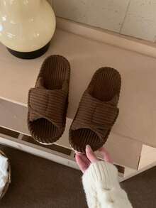 XIXITIAO Unisex Adjustable Hook & Loop Slide-In Pure Thermal Slippers, Arch Support Lightweight Indoor Floor Shoes, All-Season Wear - Brown - View 10