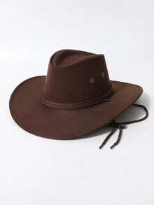 1 buah Topi Koboi Barat Unisex, Topi Jazz Pelindung Matahari, Cocok untuk Peneduh Matahari Musim Panas Gaya Inggris, Ideal untuk Aktivitas Luar Ruangan, Istirahat Berkuda, Fotografi Pesta, Dapat Dilipat dan Mudah Dibawa - A - View 4