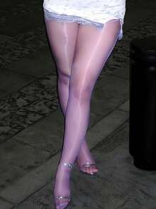 1 Pair Glossy Sheer Tights For Women, High Waist Stretch Shiny Pantyhose, Soft Smooth Stockings For Fall Winter Halloween Party & Daily Wear - Multicolor - View 3