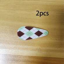 2pcs/8pcs Plaid Hair Clips, Sweet Square Tear-Drop Shaped BB Hair Accessories, Duckbill Hair Clips, Colorful Geometric Grid Hair Accessories, Suitable For Girls Daily Wear - Multicolor - View 8