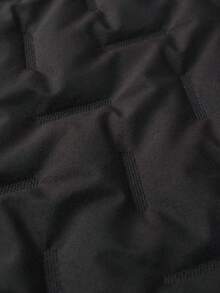 Women's Autumn/Winter Warm Fleece Ultrasonic Stand Collar Jacket With Zipper Pockets, Suitable For Daily Commute, Outdoor Sports, Casual Wear And Multiple Occasions - Black - View 5