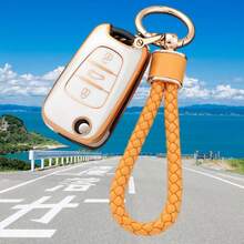 Car Key Fob Cover With Keychain, For HYUNDA I10 I20 Ix20 I30 Ix35, For KIA Ceed Soul Sportage Venga 3 Button Remote Key Prevents Wear Protector Case, Easy Install Thin Slim Snug Fit Durable Soft TPU Key Shell & Keychain - Modern Style C - View 5