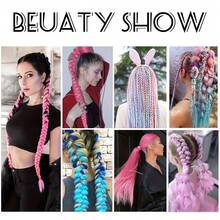 European And American Cross-Border Hot-Selling Rubber Band Ponytail Wig, Boxing Braid Colorful Elastic Rope Wig, Ponytail Hair Tie Hair Accessory - Maroon - View 9