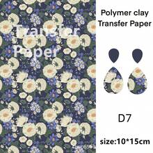 Floral Pattern Polymer Clay Earrings Water Transfer Paper, Soft Clay Jewelry Handmade Transfer Stickers, Handmade Shaping Decorative Craft Materials, Vintage Rose And Bird Pattern, DIY Pendant Jewelry Creation, Handmade Ceramic Decoration Consumables, No Battery Required, Simple And Convenient To Use. - Floral Pattern - View 18