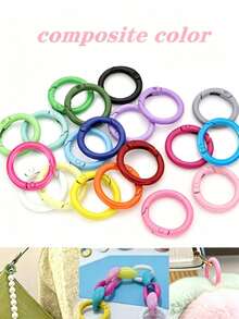 1/10/30/50/60pcs Random Color Zinc Alloy Spring O-Ring - Keychain Making Accessories, Keychain Pendant, Bag Pendant, Wallet Pendant, Wallet Accessories, Carabiner Clip, Durable Metal Quick Release Buckle, Suitable For DIY Keychain, Shoulder Strap, Leash | Easy Open/Close - O-ring Keychain - View 4