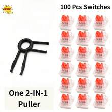 Mechanical Keyboard Switch Set, Includes 2-In-1 Keycap & Switch Puller, Blue/Brown/Black/Red Switches, Linear Tactile Switches, Suitable For DIY Mechanical Keyboard Modification, Repair Or 3D Printed Fidget Clicker - View 12