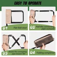 Outdoor Backpack Folding Stool Pencil Case Stool Portable Simple Camping Gear Crossbody Bag Stool Sports Folding Chair Handbag - Multicolor - View 3