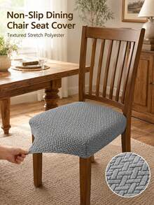 1pc Non-Slip Dining Chair Cover, Chair Seat Cover, Soft Plaid Pattern, Elastic Chair Cover, Suitable For Office And Home Chairs, Beautiful High Elasticity Soft, Replace Old Surface, Protect Chair, Home Aesthetics - Multicolor - View 7