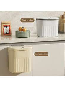 سلة مهملات المطبخ، تصميم بسيط، بطانية قابل للضغط، سعة كبيرة، مقاومة للماء، مناسبة لتخزين الزاوية المنزلية واستخدام الحمام - متعدد الألوان - مشاهدة 1