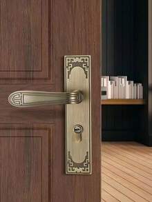 1 Set Kunci Pintu Logam dengan Badan Kunci dan Silinder Kunci atau 2 Gagang, 3 Kunci, Cocok untuk Pintu Interior Kamar Tidur, Ruangan, dan Ruang Belajar - Khaki - View 5