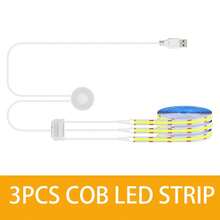 Hand Wave Activated COB LED Cabinet Lights, USB Powered, One Sensor Controls Multiple Light Strips, 2 Color Temperatures Flexible Cuttable LED Strips For Display Showcase, Wardrobe - White - View 9