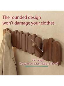 Luxury Solid Wood Hidden Folding Wall-Mounted Coat Rack, 45° Slanted Anti-Slip Hook Design, Hand-Polished Smooth Wall Storage Organizer, Suitable For Entryway And Bedroom, Minimalist Japanese Style Entryway Hat, Bag And Key Rack - View 5