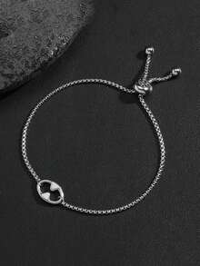 1Pc 3mm Stainless Steel Box Chain Bracelet With Elephant Cross Flower Bike Geometric Charm Minimalist Men Jewelry Gift - Silver - View 6