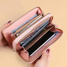 2026 New Women's Long Wallet, Korean Style Minimalist Double Zipper Coin Purse, Multi-Card Slot Wallet Card Holder - Multicolor - View 2