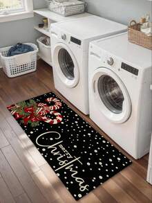 1 buah Keset Selamat Datang Motif Permen Tongkat Natal Anti Selip Timbul 3D, Dekorasi Teras Depan Warna Hitam, Cocok untuk Pintu Masuk, Ruang Belajar, Samping Tempat Tidur, Keset Lantai, Luar Ruangan, Mudah Dibersihkan, Anti Selip, Cepat Kering, Sepanjang Musim, Dapat Dicuci - A - View 10