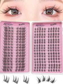 Large Capacity False Eyelashes, Realistic Segmented Single Cluster Eyelashes For Beginners, Natural Thin Dense Cartoon Style - View 1