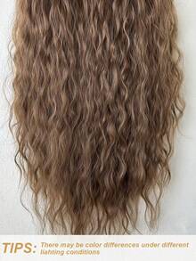 28-Inch V-Shaped Gradient Elongated Wave-Shaped Hairpiece Made Of Heat-Resistant Synthetic Hair, With V-Shaped Clasp Design, Suitable For Daily Wear By Ladies And For Parties. - Brown Ombre - View 7