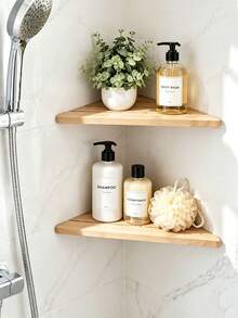 Wooden Corner Shower Rack Triangular Corner Stand For Bathroom Tiles,Home Deccor Room Decor Bedroom Decor, Multipurpose Wall Display Rack For Bathroom, Bedroom, Kitchen - View 12
