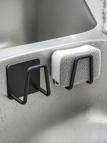 2pcs Stainless Steel No-Drill No-Hole Sink Sponge Holder, Self-Adhesive Kitchen Drain Rack With Drainage Grid, Multi-Purpose Storage Rack For Sponge, Dish Brush, Basin, No-Drill Wall-Mounted Basin Rack, Bathroom Toilet Storage Hook Rack, Kitchen Sink Cleaning Tool Storage Rack, Faucet Drain Hanging Rack, Cloth Sponge Storage Hanging Rack, Bathroom Sink Storage, Home Kitchen Bathroom, Dormitory Rental House Hotel Restaurant - Multicolor - View 15