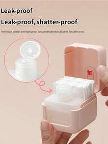 1pc Portable Press-And-Pull Makeup Remover Storage Box With Integrated Makeup Pads, Sealed Leak-Proof Design - Multicolor - View 2