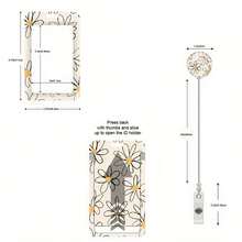1pc Daisy ID Card Holder Badge Holder Access Card Meal Card Lanyard Employee Card Chest Badge Retractable Clip Card Holder - Multicolor - View 2