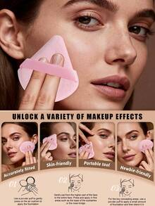 14pcs Makeup Brush Set, 11 Pink Skin-Tone Flat Head Makeup Brushes, 2 Makeup Sponges, 1 Face Mask Brush, Full Set For Foundation, Base Makeup And Mask Application - Multicolor - View 8