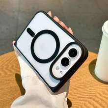 Miniso 磁吸無線充電手機殼，相容 iPhone Duo，全新 iPhone 18 折疊式，壓克力 PC 硬背 + TPU 軟邊，高透明 HD 保護殼，極簡商務高端風，男女通用 - 黑色 - 查看 5