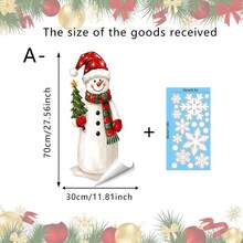 1/3pcs Reusable Cute Christmas Snowman Window Stickers, Double-Sided Visible PVC Electrostatic Adsorption Glass Stickers, Suitable For Holiday Home And Shop Window Decorations. - Multicolor - View 9