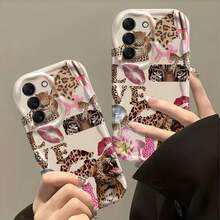 Creamy Dopamine Wave Ruffle Soft TPU Texture Creative Leopard Element Pattern Phone Case Compatible With Galaxy S21 S22 S23 S24 S25 S26/Honor/ And Other Models - White - View 4