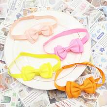 10pcs Solid Color Double Layer Bowknot Dog Cat Decorative Bow Collar Adjustable - Multicolor - View 5