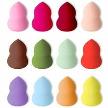 4Pcs Multicolor Makeup Sponge Kit With Sponge Holder, Teardrop Slant Cut Gourd Shapes, Wet Dry Foundation Blender, Soft Reusable Cosmetic Puff For Facial Makeup - Multicolor - View 5
