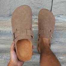 Men's Fashionable Avant-Garde Versatile Home Slippers Outdoor Casual Vacation Holiday Party Slippers - Brown - View 7