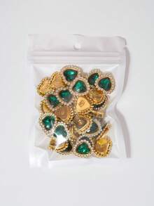 20/35/60/95pcs/Bag Mixed Color, Solid Color Heart-Shaped Rhinestone Decor With Gold Base, Suitable For Phone Cases, Bags, Shoes, Clothing Accessories And Jewelry Making DIY Crafts, Multiple Colors Available - Heart-shaped Diamond - View 64
