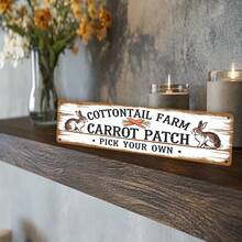 Vintage Easter Metal Sign - Rustic Style 4x16 Inch Wall Decor With Rabbit And Carrot Design, Perfect For Home Kitchen, Cafe, Bakery Or Farmhouse Wall Art, Farmhouse Home Decor (Random Style) - A - View 10