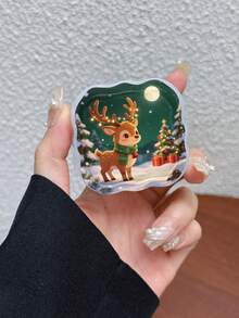 3件組波浪圖案充電線保護套 UV印刷聖誕元素 聖誕樹/雪景/馴鹿/禮物盒/鈴鐺圖案 適用於英國標準 20W Apple充電器保護套 透明防碎蓋 保護手機 3插頭充電器 充電配件 線材保護套 - 彩色 - 查看 2