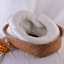 3pcs White Artificial PU Leather Newborn Baby Photography Posing Props, Studio Baby 100 Days Photo Shoot Posing Pillow Props - Three-piece Set - View 7