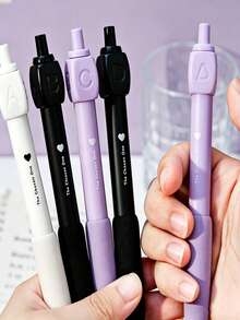 2pcs Creative Student Clickable Rotating Gel Pens, Quick-Dry Smooth Ink, Suitable For Daily Practice, Exams, Writing, Highly Attractive Stress-Relief Rotating Water Pens, Suitable For Holiday Gifts, Office Use - Multicolor - View 2