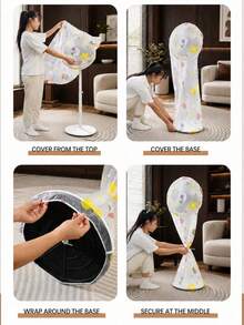 4/2/1pc Electric Fan Dust Cover, Full Coverage Protective Cover For Seasonal Storage, Washable And Reusable, High Elasticity Protective Cover, Multi-Functional Protective Cover, Seasonal Storage Cover, Essential Home Item, Seasonal Gift - Multicolor - View 8