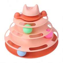 1pc Multi-Layer Cat Ball Toy, Interactive Puzzle Rolling Ball Cat Teaser, 3-Layer Track Fun Cat Toy With Top Cat Ear Design, Indoor Pet Exercise And Boredom Relief Toy - Multicolor - View 9