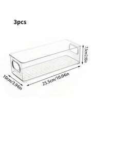 1pc Transparent Acrylic Multi-Function Storage Organizer Box, Multi-Function Plastic Organizer Tray With Handle, Stackable Storage Box, Suitable For Drawer, Desktop, Kitchen, Storage Room And Outdoor Picnic - Multicolor - View 14