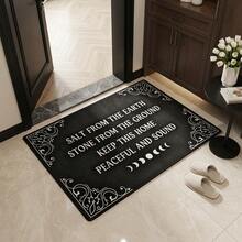 1pc Witch Welcome Doormat, High-Quality Velvet, Protective Spell Halloween Doormat, Gothic Moon Phase Fun Doormat, Suitable For Autumn, Halloween, Thanksgiving Atmosphere Decoration, Doormat, Home Decor, Area Rug, Welcome Mat, Carpet, Floor Mat - A - View 3