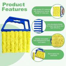 1pc Reusable Window And Blind Cleaning Brush With Washable Dust-Proof Brush Head - Easily Clean Blinds, Vents, Blind Slats And Narrow Spaces, Machine Washable, Suitable For Home, Bathroom And Kitchen Surfaces - Multicolor - View 3