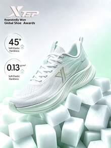 XTEP -- Light Wing 3 | XTEP Light Wing 3 Women's Comfortable Versatile Durable Lightweight Responsive Running Shoes Classic White/Pale Green - Classic White/Light Fruit Green - View 2