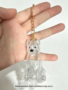 1/2pcs Pet Hair Memorial Keychain, Cute Sitting Dog Breed Memorial Pendant, Pet Hair Storage Box, Dog Lover Memorial Gift, Bag & Key Charm - Multicolor - View 12