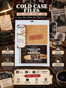 RIDDLEVA Cold Case Files Tycoon 未解之謎偵探桌上遊戲 沉浸式推理謎題遊戲 1-6人合作犯罪破案桌遊 萬聖節派對聖誕禮物家庭遊戲 - 黑色 - 查看 11