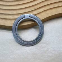 Magnetic Suction Mobile Phone Ring Buckle, Metal Detachable Phone Finger Grip Holder, Universal Phone Stand Bracket For Smartphone, Anti-Drop Phone Accessory - Grey - View 7
