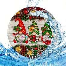 2D Christmas Santa Claus Theme Car Cup Holder Coasters 2pcs Set, 2.75 Inches, Designed To Prevent Slipping And Keep Your Car Cup Holder Clean And Dry. Made Of Acrylic Material. - Multicolor - View 4