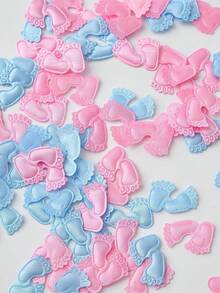 25pcs Pink & Blue Non-Woven Fabric Foot-Shaped Party Confetti - Multi-color - View 3